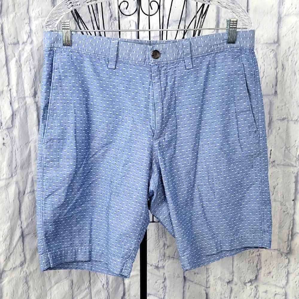 Banana Republic Blue Patterned Men's Flat Front Shorts